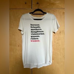 White T-Shirt with Text | Old Navy | Size M